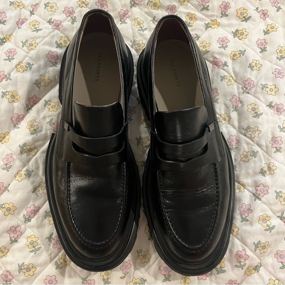 All Saints Lola Black Loafers